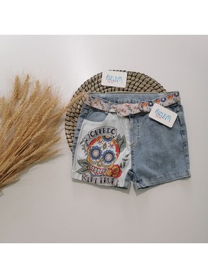 Modern Kuru Kafalı Kız Denim Şort 3 Yaş