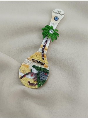 Magnet Çanta Taşlı Mıknatıslı Buzdolabı Süsü Nazar Göz Boncukllu Palmiye Agacı Türkiye Kemer Yazılı