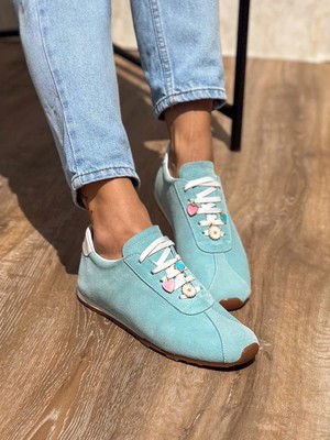 Lithe  Süet Deri Ince Taban Açık Mavi Spor Ayakkabı