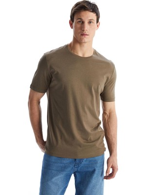 Lcwaıkıkı Basic  Bisiklet Yaka Penye Erkek Tişört  (S5)