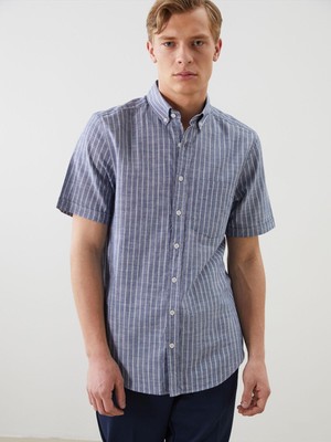 Lcwaıkıkı Classic  Regular Fit Çizgili Erkek Gömlek  (S5)