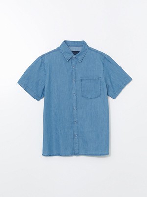 Lcw Jeans  Regular Fit Kısa Kollu Erkek Jean Gömlek  (S5)