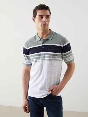 Lcwaıkıkı Classic  Polo Yaka Çizgili Pike Erkek Tişört  (S5)