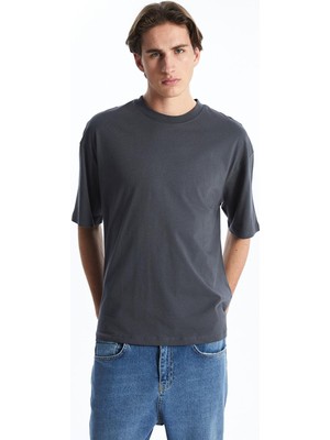 Xsıde  Bisiklet Yaka Penye Erkek Tişört  (S5)