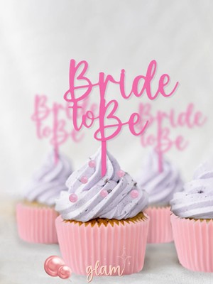 Pembe Bride To Be 3lü Kına Gelin Bekarlığa Veda Partisi Hediyelik Cupcake Kek Tatlı Süs Pasta Kürdan
