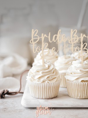 Krem Bride To Be 3lü Kına Gelin Bekarlığa Veda Partisi Hediyelik Cupcake Kek Tatlı Süs Pasta Kürdan