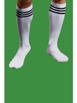 Unisex 3 Çift Çocuk Futbol Çorabı Uzun Tozluk Halı Saha Çorabı Pamuklu