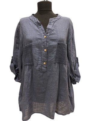 Italyan %100 Koton File Detaylı Bluz