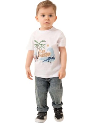 Erkek Çocuk Yengeç Balık Baskılı Tişört BGL-ST04457