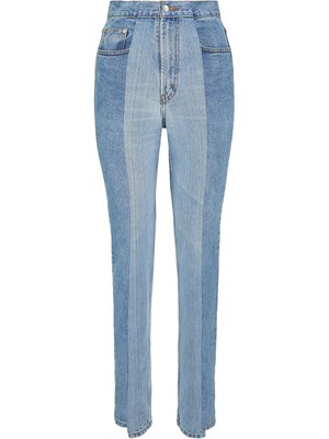 Iki Renkli Düz Kesim Kot Pantolon