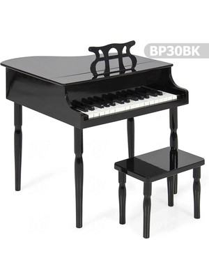 Timestart Çocuklar İçin Ahşap Piyano BP30BK Siyah Renkli Şık Tasarım ve Tabure Hediyeli