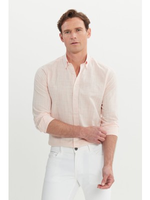 Altınyıldız Classics %100 Pamuk Slim Fit Düğmeli Yaka Gömlek