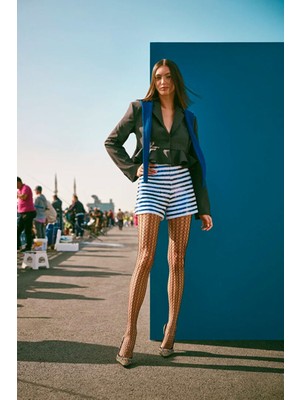 Fransız New Brite File Siyah Külotlu Çorap