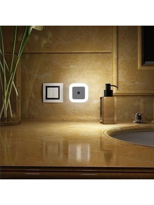 Fotoselli LED Gece Lambası, Beyaz Işık Sensörlü Gece Lambası, 1 Watt Beyaz Renk LED Gece Lambası