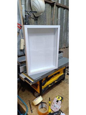 Kuru Gül Çiçek Çerçevesi 40 x 30 Plastik Pleksi Camlı Beyaz