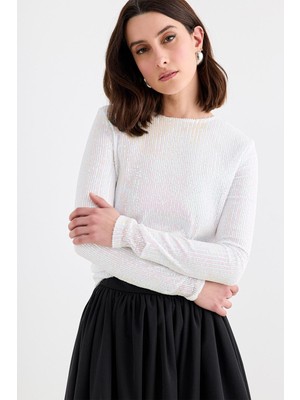 Payet Işlemeli Bluz Hologram