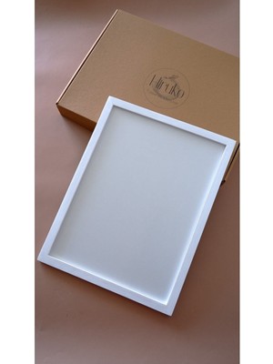 Ahşap Çerçeve Iç Ölçü 30 x 40  cm  Premium Frame Siyah & Ahşap & Beyaz Çerçeve