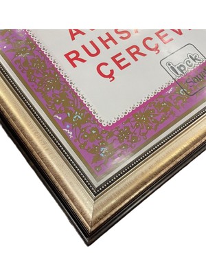 Antik Gümüş Renkli Avukatlık Ruhsatname Çerçevesi - Hakiki Camlı Ruhsat Çerçevesi - 33 x 48