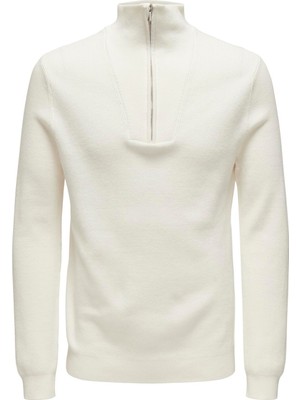Only & Sons Onsphıll Reg 12 Rıb Half Zıp Knıt Erkek Sarı Kazak - 22030794