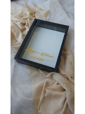 30 x 40  cm  Isimli ve Tarihli Anı Çerçevesi! Gül Çerçeve Kutusu! Geniş ve Derin Gül Kutusu!