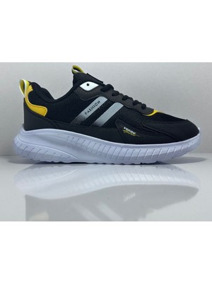 Veron 015 Siyah-Sarı Günlük Bağcıklı Çocuk Spor Ayakkabı