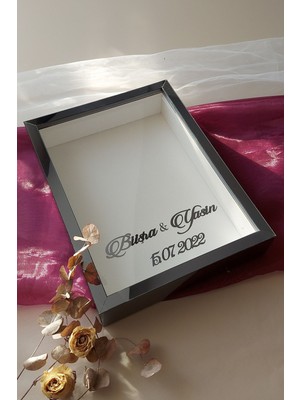 30 x 40  cm  7  cm  Füme Derin Gül Anı Çerçevesi! Gül Kutusu-Hkm Ticaret