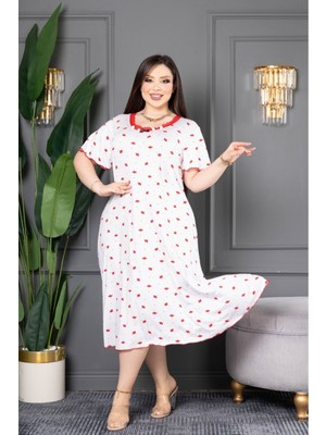 Bambu Kloş Elbise Dantel Detaylı Battal Beden U Suffle Overlok