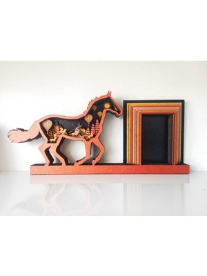 Anadolu Temalı At Figürlü Masaüstü Resim Çerçevesi
