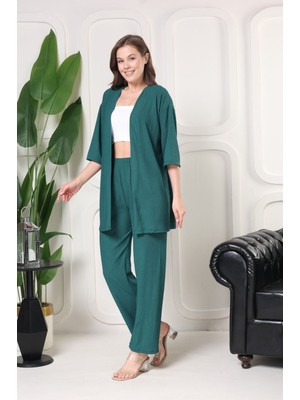 Şık - Kimono Hırkalı Bürümcük Takım Oversize Düşük Kol M - 6xl