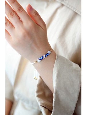 - KA-006 Miyuki Yarım Nazar Boncuklu Bileklik - El Yapımı