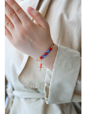 - KA-006 Miyuki Yarım Nazar Boncuklu Bileklik - El Yapımı