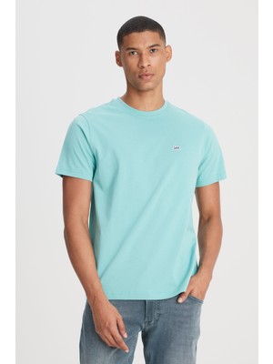 Lee L60UFQ41 Açık Yeşil Erkek Regular Fit Normal Kesim %100 Pamuk Bisiklet Yaka Tişört