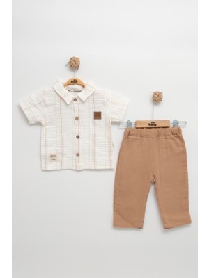 Mini Baray "çizgili Gömlekli ve Pantolon Erkek Yazlık Müslin Takım "