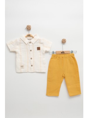 Mini Baray "çizgili Gömlekli ve Pantolon Erkek Yazlık Müslin Takım "