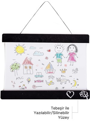 Mıknatıslı Ahşap Çerçeve, 23 cm , Siyah Renk, Pratik Çerçeve, Gerçek Ahşap