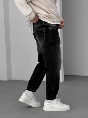 Antrasit Dikişli Yıkamalı Boyfrıend Jean
