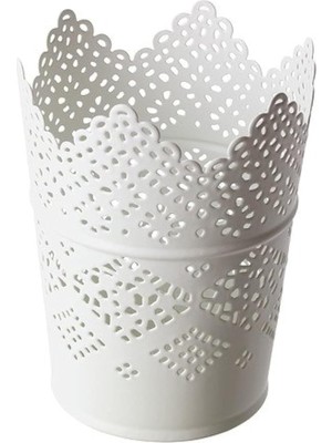 Skurar Şamdan, Beyaz-11  cm , Metal, Beyaz, 12 x 12 x 9  cm