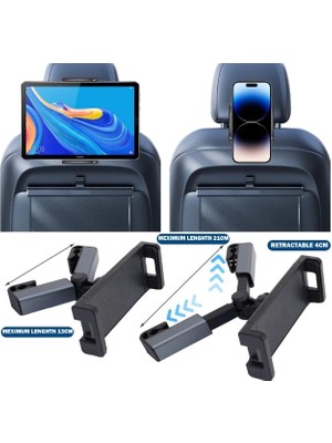 Epilons Pratik Koltuk Arkası Ayarlanabilir Tablet Telefon Tutucu