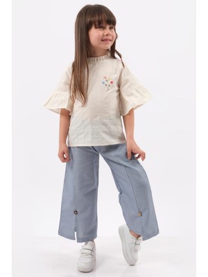 Mini Baray "ispanyol Paça Dokuma Gömlekli Kız Yazlık Takım "