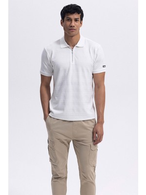 Ellesse    Pamuk Karışımlı Regular Fit Yarım Fermuarlı Polo Yaka T Shirt Erkek Polo Yaka T Shirt EM493