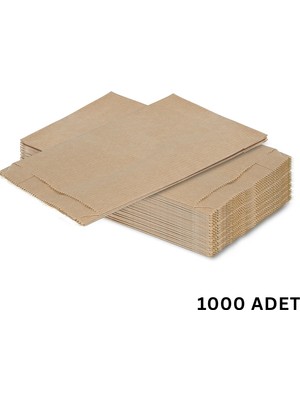 Körüklü Kraft Kese Kağıdı, Çizgili Şamua Kağıt Poşet, Hediye Ambalaj Poşeti, 1000 Adet, 12X28 cm