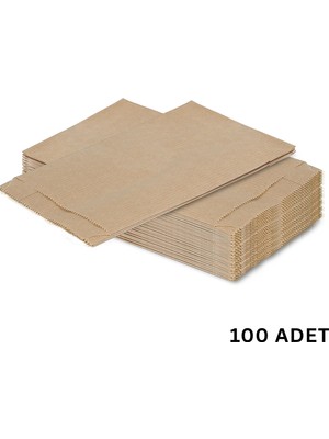 Körüklü Kraft Kese Kağıdı, Çizgili Şamua Kağıt Poşet, Hediye Ambalaj Poşeti, 100 Adet - 12X20 cm