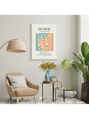 Matisse Turuncu ve Yeşil'in Büyüsü Duvar Tablosu Çerçeveli 3'lü Set