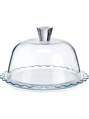 Paşabahçe Patisserie Kek Fanusu Cam Kapaklı Sunum Tabağı 96874