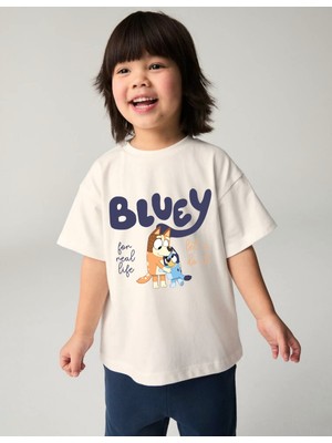 Little Aden Bluey  Pamuklu Oversize Tişört