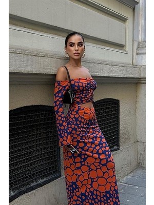 35AVM Pansy Cut Out Animal Desen Elbise 2678-8