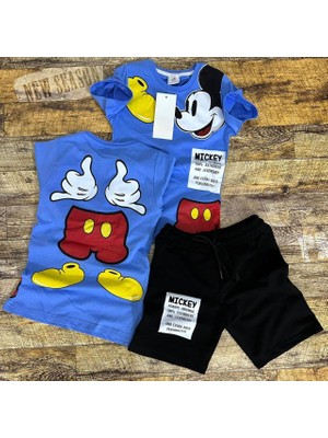 Narin Kids Mickey Detaylı Çocuk Yazlık Şortlu Takım