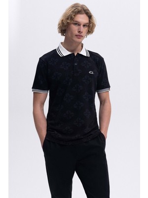 Ellesse    Monogramlı  Pamuk Regular Fit Düğmeli Polo Yaka T Shirt Erkek Polo Yaka T Shirt EM381