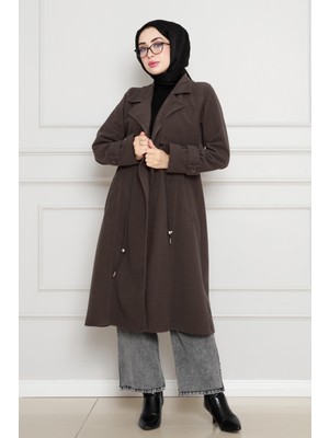 Cepken Detaylı Beli Tünelli Kaşe Kap-Kahverengi