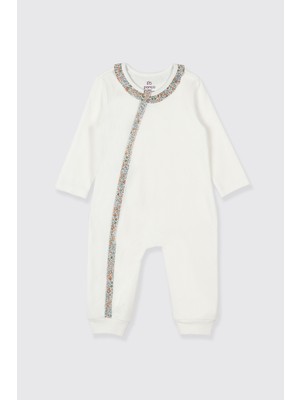 Liberty Kumaş Biye Detaylı Yenidoğan Tulum